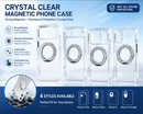 Transparent Magnetic Phone Case Compatible with iPhone 13-17 AIR, 360° Rotating Ring Holder, Anti-Yellow & Shockproof Protective Case, Works with Magnetic Accessories