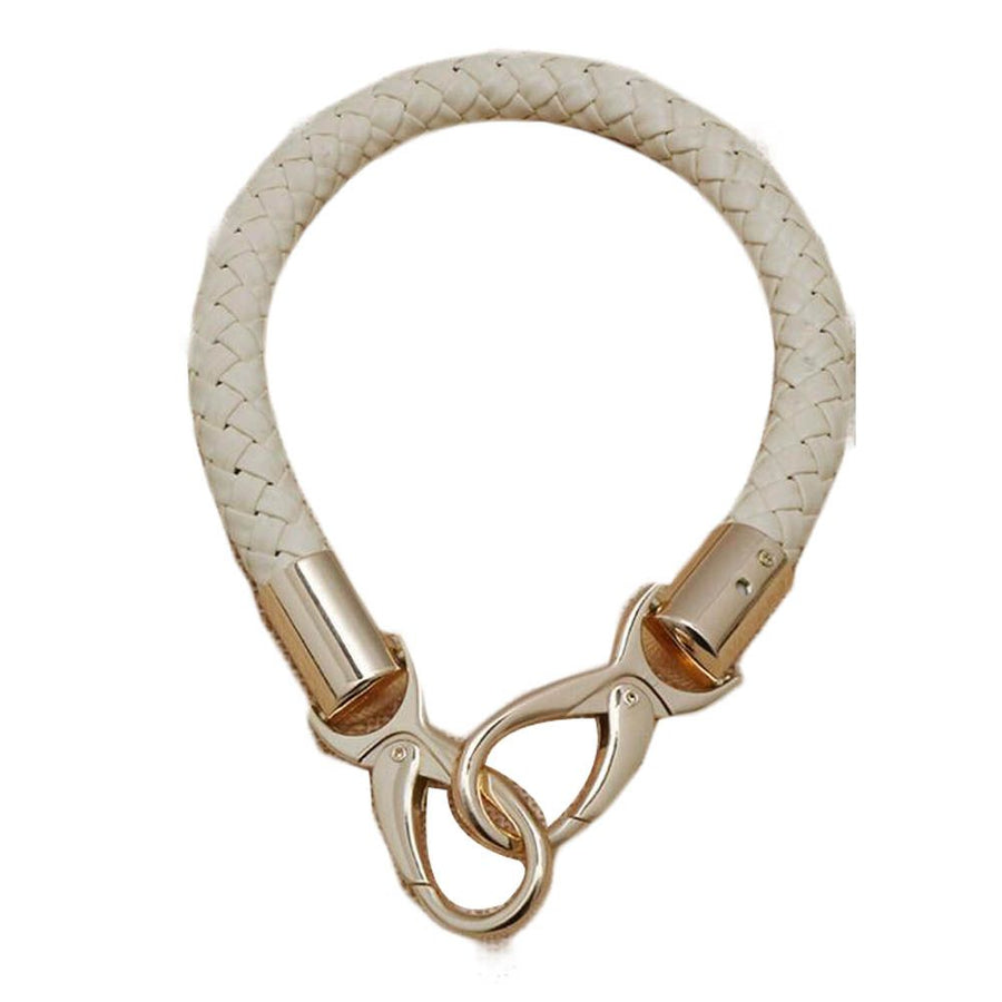 Beige PU Leather Purse Strap Woven Clutch Strap Handbag Making Accessory DIY Craft Handbag Handle Strap,15.7 Inches