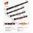 6-Piece Torpedo Level, 78/48/32/24/16/10 Inch All Magnetic Levels Set, Bubble Vials Ruler for 45/90/180 Degree, Aluminum Alloy Magnetic Box Leveler Tool, Shock-Resistance, SAE and Metric Scale