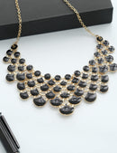 Jane Stone Fashion Statement Collar Necklace Vintage Openwork Bib Costume Jewelry