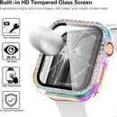 Bling Screen Protector Case For Apple Watch Series 7 & 8 45mm; Women Glitter Full Protective Clear Hard PC Cover Compatible With IWatch Series 7/8 45 Mm Accessories; Clear+Seven Colors