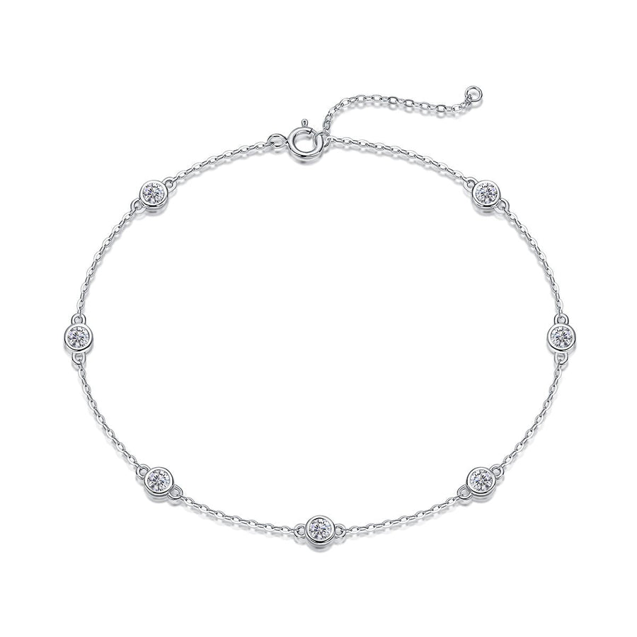 Dynamic Bubble - A fashionable jewelry bracelet and bangle set with Moissanite S925 sterling silver and Platinum-plated diamond
