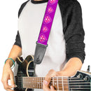 Guitar Strap - Superman Logo in Heart Purple White Pink