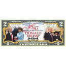 Dual Inauguration President Donald Trump Collectible $2 Bill (Genuine Legal Tender)