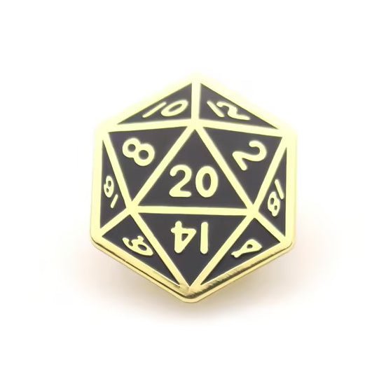 20 Sided Die Enamel Pin
