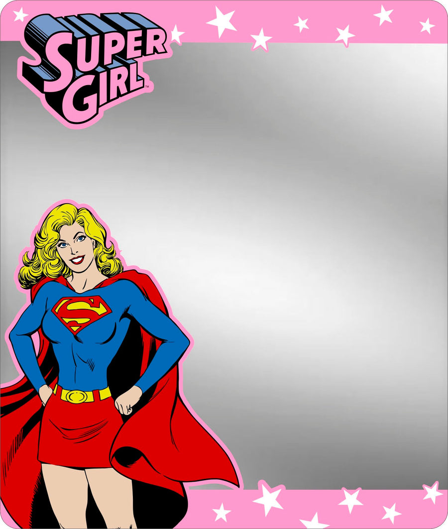 Locker Mirror - SUPER GIRL Standing Pose Stars Pinks White