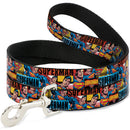 Dog Leash - SUPERMAN Action Blocks Red/Blue