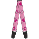 Guitar Strap - Superman Shield Pink