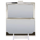 Business Card Holder - SMALL - CLARK KENT Pose MILD MANNERED REPORTER FOR THE DAILY PLANET Brushed Silver Black