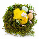 Nestled Chick Amidst Colorful Treasures Tabletop Figurine 3.3 Inches Tall