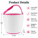 Set of 2 Easter Bunny Tote Bags – Soft Fabric Egg Hunt Baskets Carry Pouches for Kids 9.5 Inches Tall