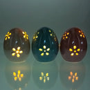 Set of 3 Pearlized Ceramic Easter Egg Lanterns