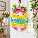 Illuminated LED Wooden Easter Egg Hanging Decor 12.5 Inches Tall