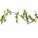Set of 2 Easter Egg and Leaf Garland With Pastel Speckled Eggs Spring Hanging Decor 6.6 Inches Tall