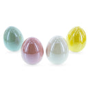 Set of 4 Multicolored Pearlized Ceramic Easter Eggs