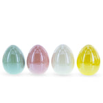 Set of 4 Multicolored Pearlized Ceramic Easter Eggs
