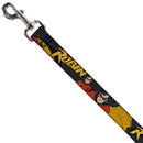 Dog Leash - ROBIN Red/Black Poses Gray