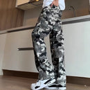 Camouflage Straight-leg Loose Wide-leg Pants