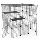 3 Tier Large Cat Cage Enclosure Indoor Cat Playpen Iron Construction Cat House Detachable Cat Crate With 2 Ladders Doors For 1-4 Cats 41.73ÓL x 41.73Ó