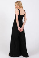SAGE+FIG Smocked Flowy Wide Leg Jumpsuit