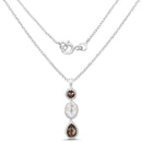 12.14 Carat Genuine Crystal Quartz & Smoky Quartz .925 Sterling Silver Pendant