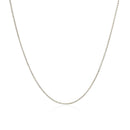 14k White Gold Diamond Cut Round Wheat Chain 0.6mm