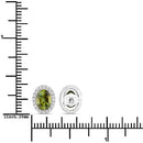 1.92 Carat Genuine Green Tourmaline and White Diamond 14K White Gold Earrings