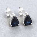 1.60 Carat Genuine Blue Sapphire 10K White Gold Earrings