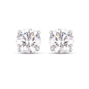 0.54 Carat Genuine White Diamond 14K White Gold Earrings