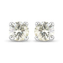 0.71 Carat Genuine White Diamond 14K White Gold Earrings