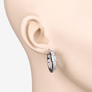 2.66 Carat Genuine Blue Topaz and White Topaz .925 Sterling Silver Earrings