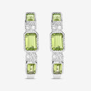 2.40 Carat Genuine Peridot and White Topaz .925 Sterling Silver Earrings