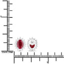 2.02 Carat Genuine Ruby and White Diamond 14K White Gold Earrings