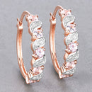 0.98 Carat Genuine Morganite and White Topaz .925 Sterling Silver Earrings