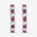 1.38 Carat Genuine Ruby and White Topaz .925 Sterling Silver Earrings