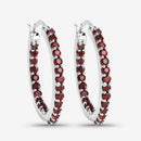 1.92 Carat Genuine Garnet .925 Sterling Silver Earrings