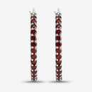 1.92 Carat Genuine Garnet .925 Sterling Silver Earrings