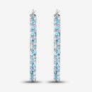1.73 Carat Genuine Swiss Blue Topaz .925 Sterling Silver Earrings