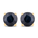 1.70 Carat Genuine Blue Sapphire 10K Yellow Gold Earrings