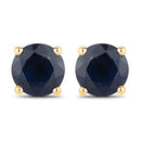 1.70 Carat Genuine Blue Sapphire 14K Yellow Gold Earrings