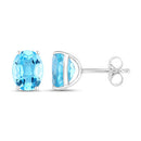 4.00 Carat Genuine Swiss Blue Topaz .925 Sterling Silver Earrings