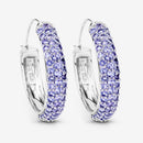 3.06 Carat Genuine Tanzanite .925 Sterling Silver Earrings
