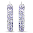 3.06 Carat Genuine Tanzanite .925 Sterling Silver Earrings