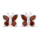 1.28 Carat Genuine Garnet .925 Sterling Silver Earrings