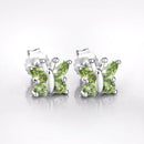 1.00 Carat Genuine Peridot .925 Sterling Silver Earrings