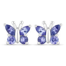 0.96 Carat Genuine Tanzanite .925 Sterling Silver Earrings