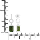 2.28 Carat Genuine Green Tourmaline and White Diamond 14K White Gold Earrings