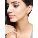 2.28 Carat Genuine Green Tourmaline and White Diamond 14K White Gold Earrings