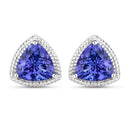 4.24 Carat Genuine Tanzanite 14K White Gold Earrings