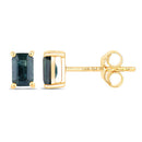 0.80 Carat Genuine Blue Sapphire 14K Yellow Gold Earrings